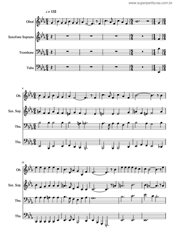 Partitura da música 294– Avante Coragem Marchemos