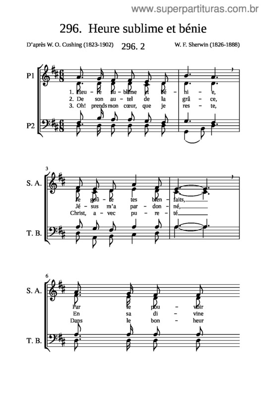 Partitura da música 296. Heure Sublime Et Bénie