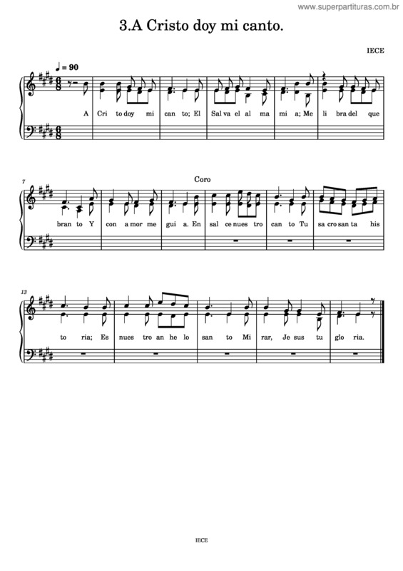 Partitura da música 3.A Cristo Doy Mi Canto.