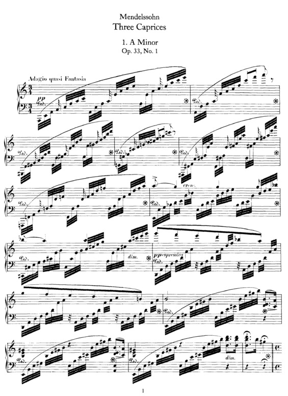 Partitura da música 3 Caprices