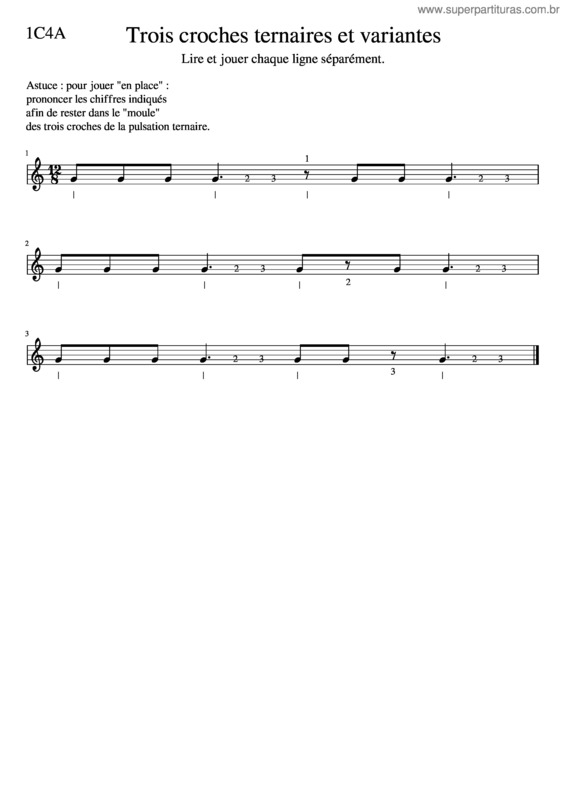 Partitura da música 3 Croches Ternaire Et Ses Variantes