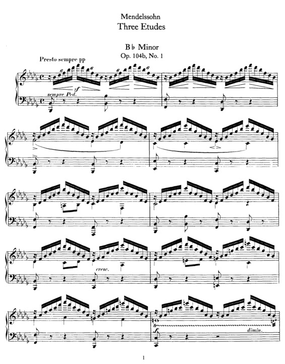 Partitura da música 3 Etudes