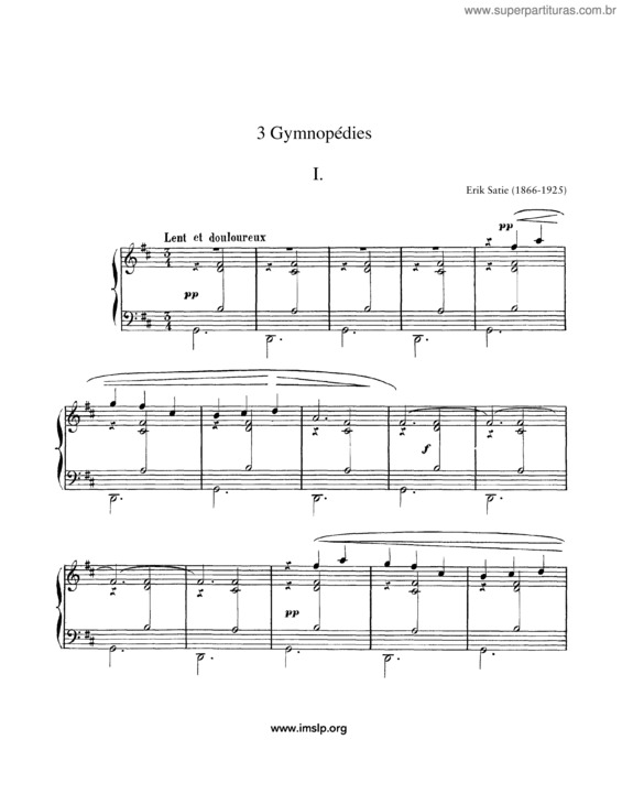Partitura da música 3 Gymnopédies v.4