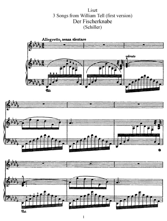 Partitura da música 3 Lieder Aus Schillers _Wilhelm Tell_ S.292