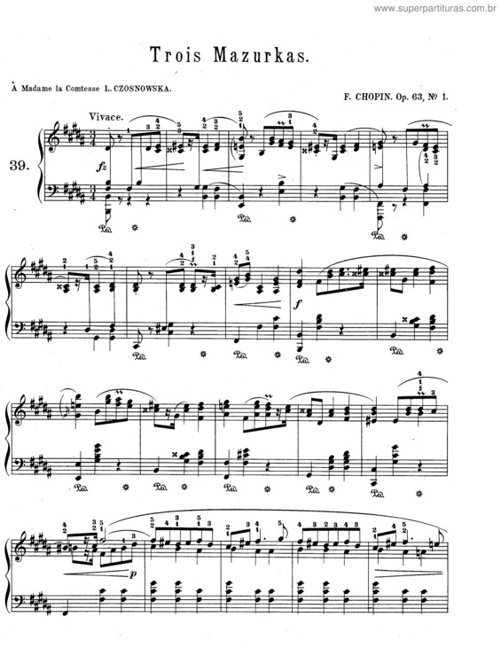 Partitura da música 3 Mazurkas Op. 63 v.3