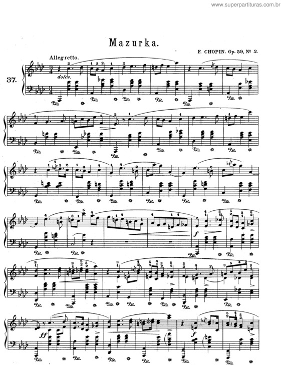 Partitura da música 3 Mazurkas Op.59 v.2