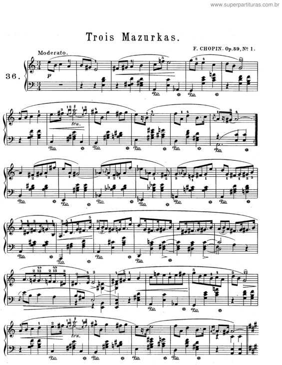 Partitura da música 3 Mazurkas Op.59