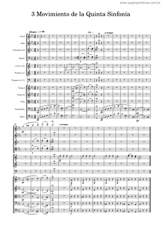 Partitura da música 3 Movimiento De La Quinta Sinfonía