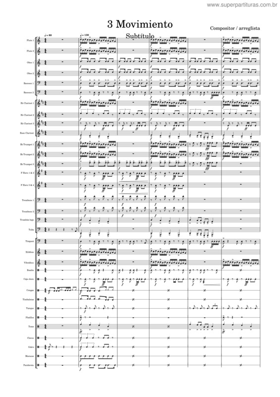 Partitura da música 3 Movimiento Sinfonia Experimental