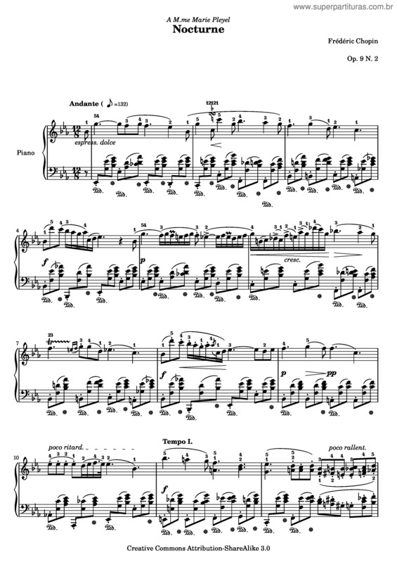 Partitura da música 3 Nocturnes