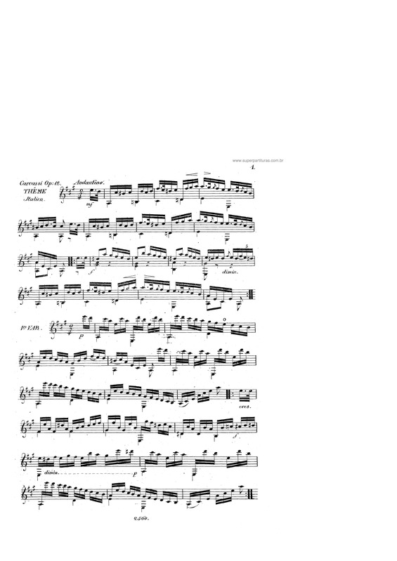 Partitura da música 3 themes varies