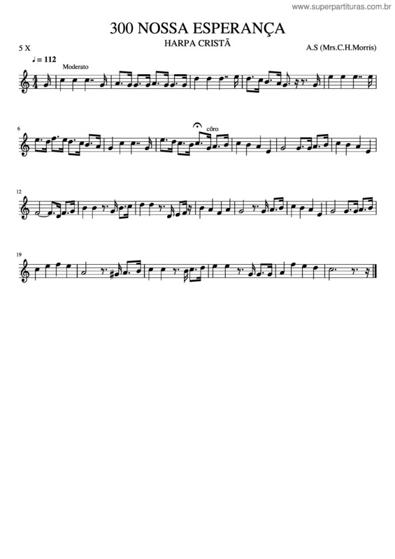 Partitura da música 300 Nossa Esperança