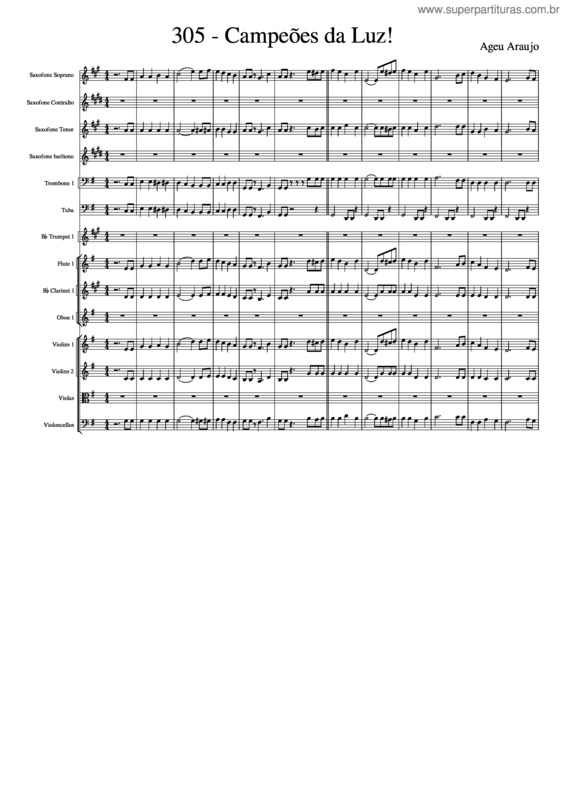 Partitura da música 305 – Campeões Da Luz!
