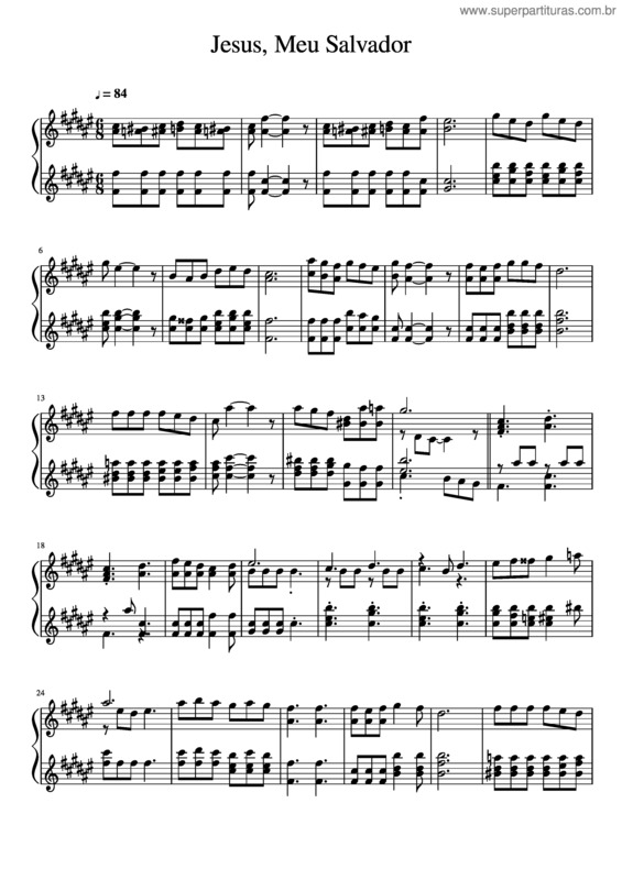 Partitura da música 311 – Jesus, Meu Salvador v.2
