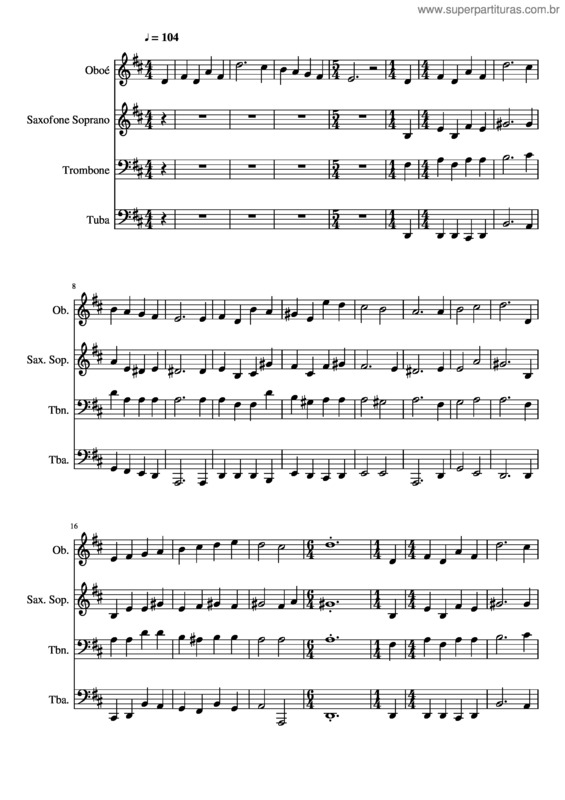 Partitura da música 312– Tributos De Louvor