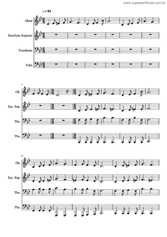 Partitura da música 316- Tua Vida É Triste