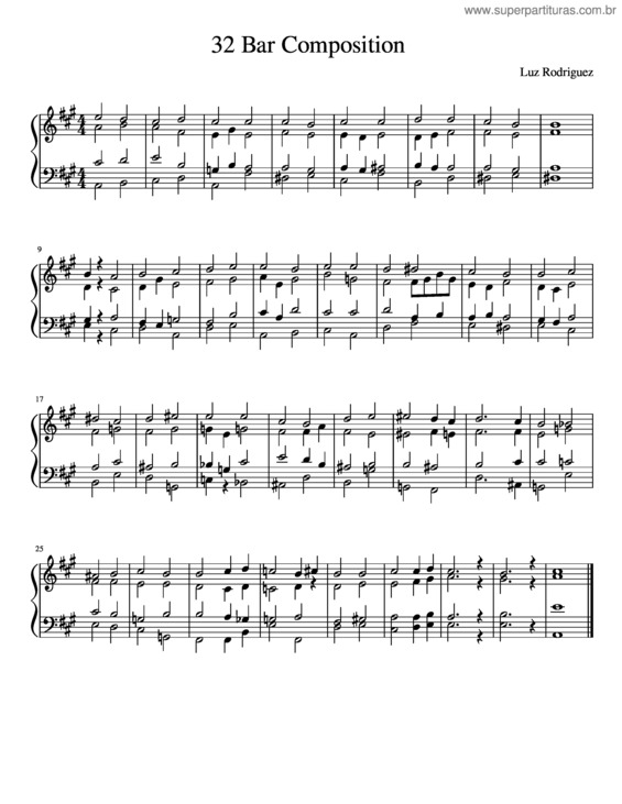 Partitura da música 32 Bar Composition