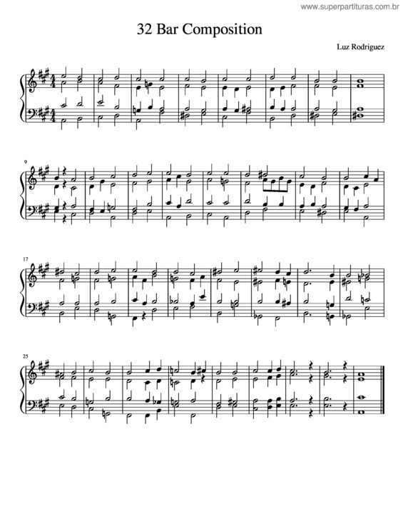 Partitura da música 32 Bar Composition4