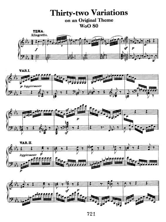 Partitura da música 32 Variations