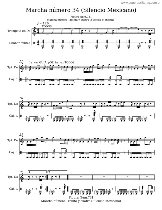 Partitura da música 34.–Marcha Silencio Mexicano.Musicxml