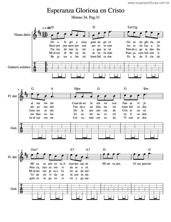 Partitura da música 34 Esperanza Gloriosa En Cristo