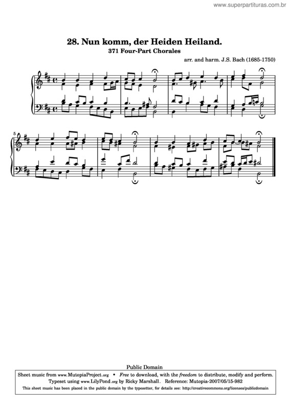 Partitura da música 371 Chorale Harmonisations v.2
