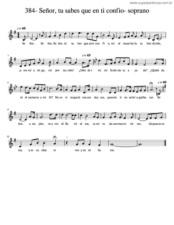 Partitura da música 384- Señor, Tu Sabes Que En Ti Confio- Soprano