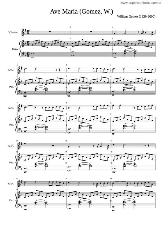 Partitura da música 3896216 Ave Maria Gomez W