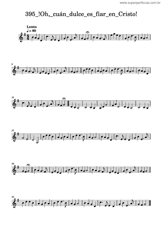 Partitura da música 395_!Oh,_Cuán_Dulce_Es_Fiar_En_Cristo! 395 !Oh, Cuán Dulce Es Fiar En Cristo! Violin I