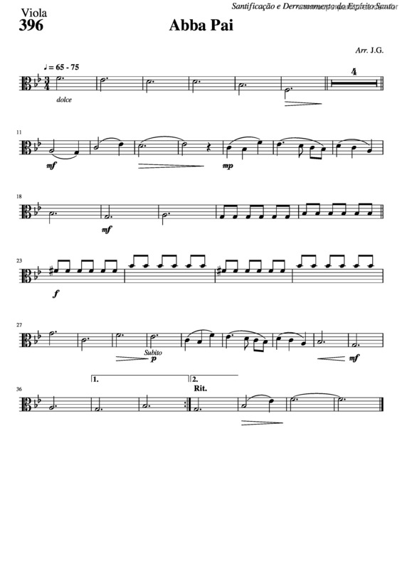 Partitura da música 396 – Abba Pai v.12