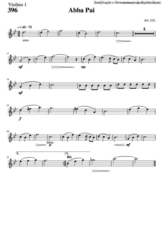 Partitura da música 396 – Abba Pai v.2