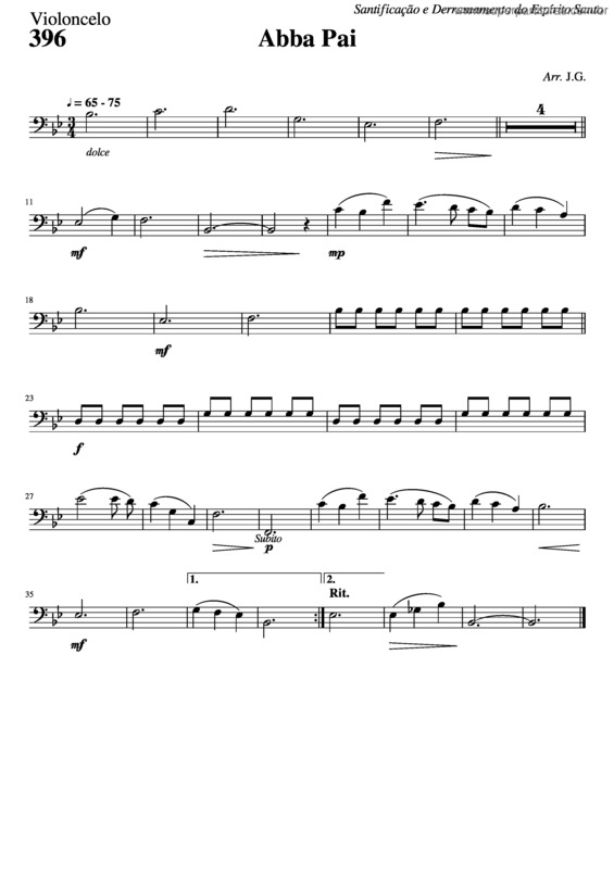 Partitura da música 396 – Abba Pai v.4