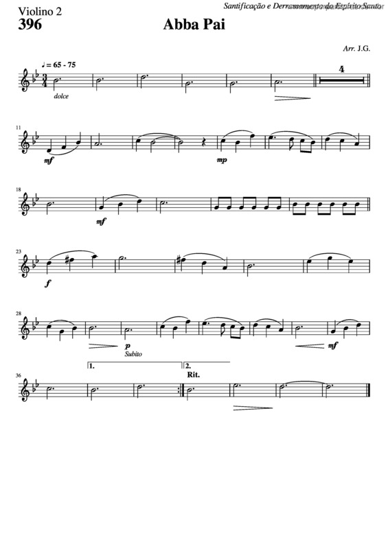 Partitura da música 396 – Abba Pai v.9