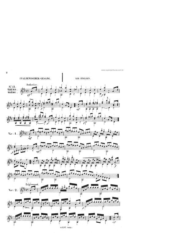 Partitura da música 4 airs favoris varies