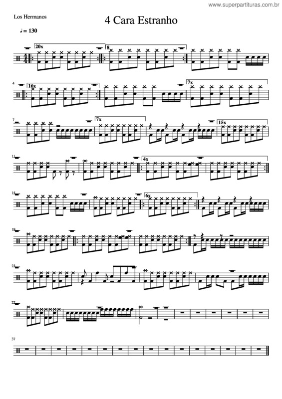 Partitura da música 4 Cara Estranho