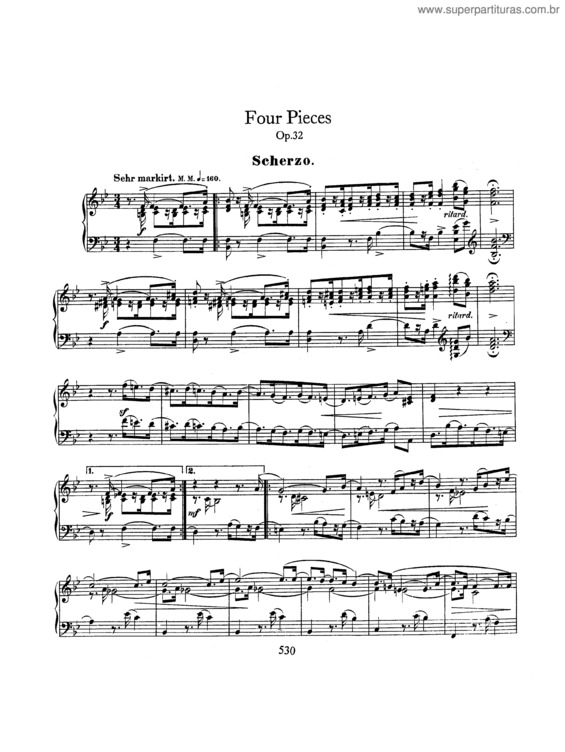 Partitura da música 4 Klavierstücke