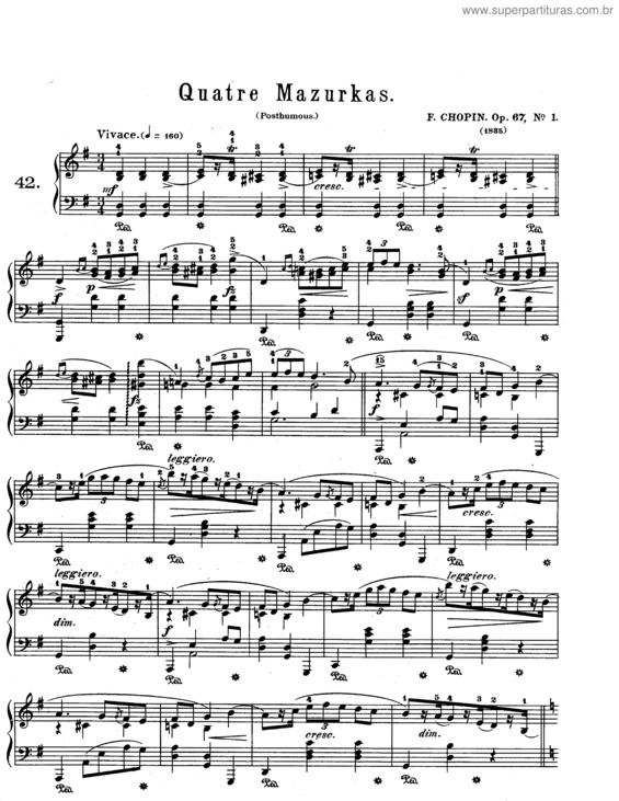 Partitura da música 4 Mazurkas Op.67 v.3