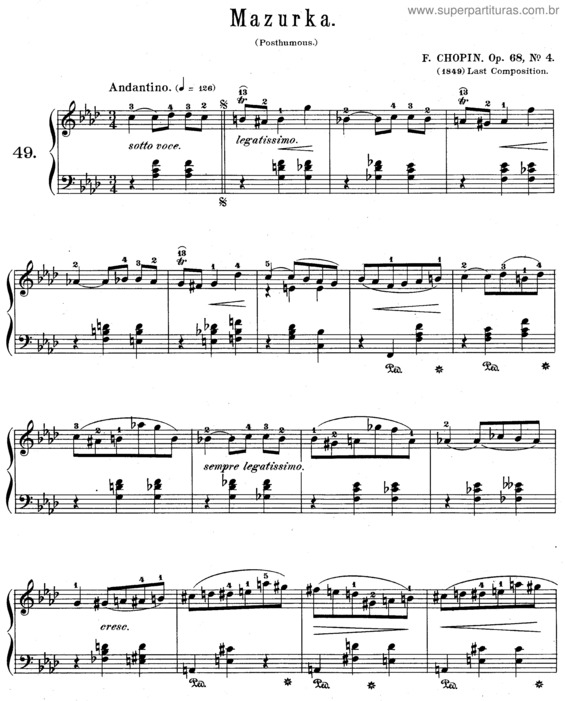 Partitura da música 4 Mazurkas v.7