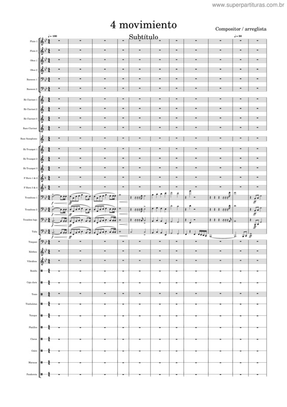 Partitura da música 4 Movimiento Sinfonía Experimental