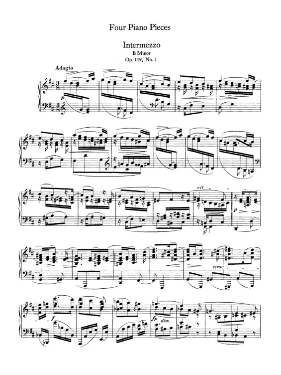 Partitura da música 4 Piano Pieces