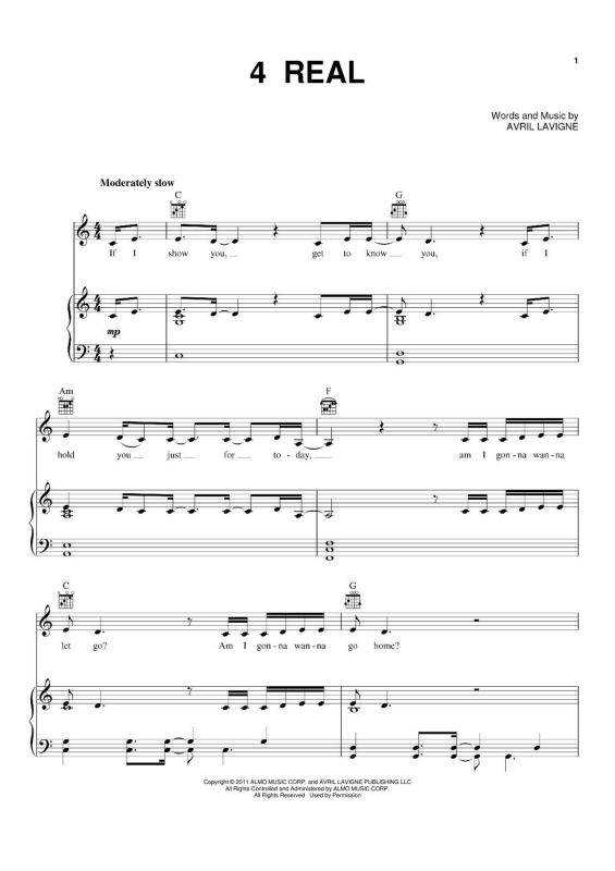 Partitura da música 4 Real