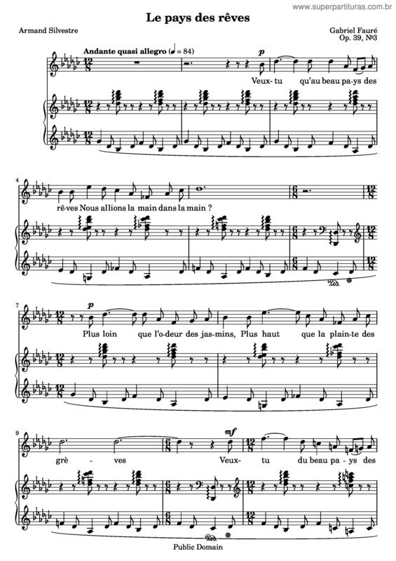 Partitura da música 4 Songs