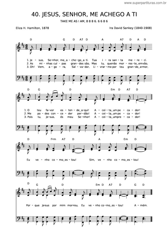 Partitura da música 40 Jesus, Senhor, Me Achego A Ti