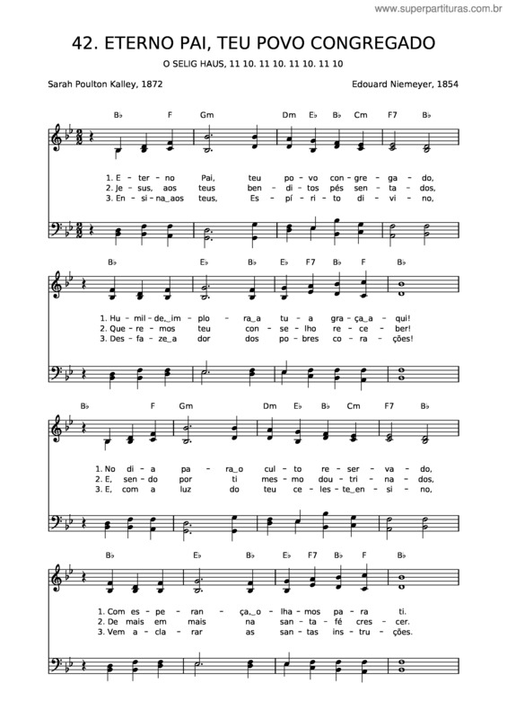 Partitura da música 42 Eterno Pai, Teu Povo Congregado