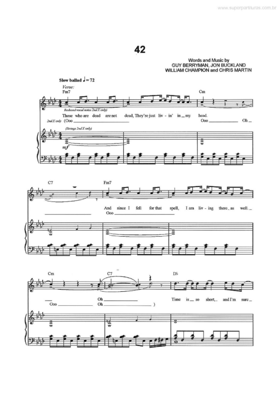 Partitura da música 42