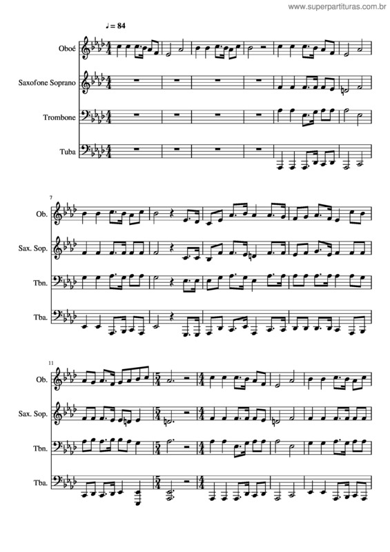 Partitura da música 428– Coro 004– Glória Glória Nas Alturas