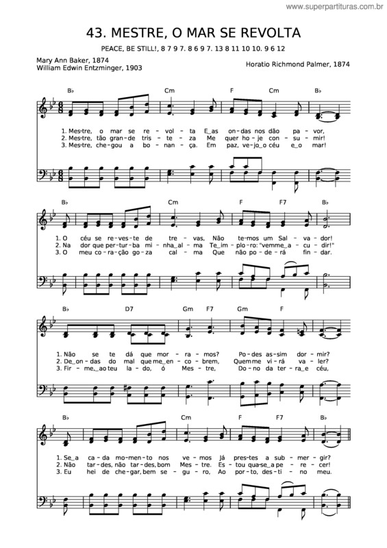 Partitura da música 43 Mestre, O Mar Se Revolta