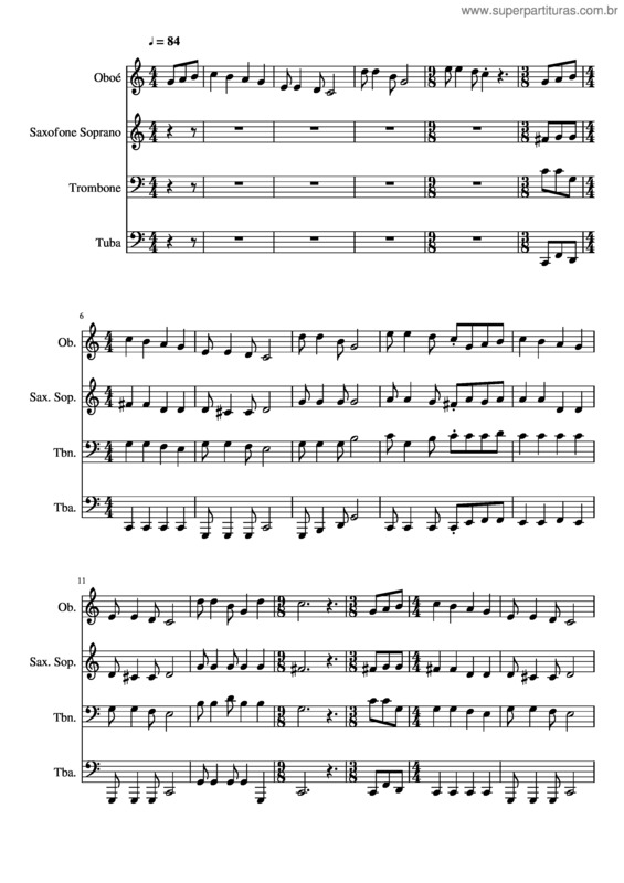 Partitura da música 434– A Minha Alma Sente Paz No Senhor