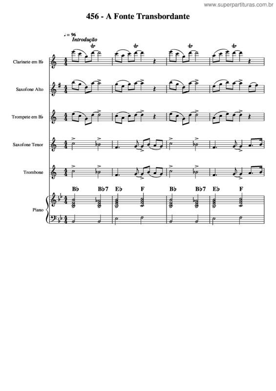 Partitura da música 456 – A Fonte Transbordante