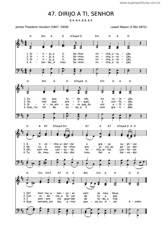 Partitura da música 47 Dirijo A Ti, Senhor